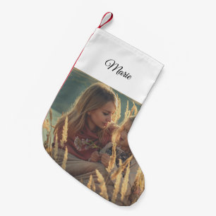 custom add your photo christmas personalised small christmas stocking