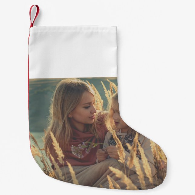 custom add your photo christmas personalised small stocking (Front)