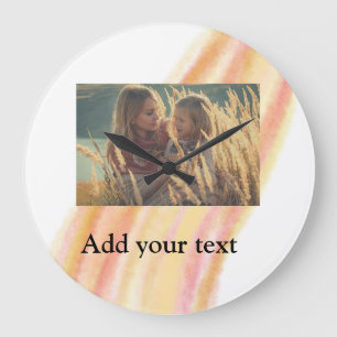 custom add your photo christmas personalised water large clock