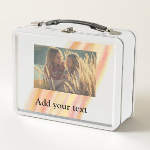 custom add your photo christmas personalised water metal lunch box
