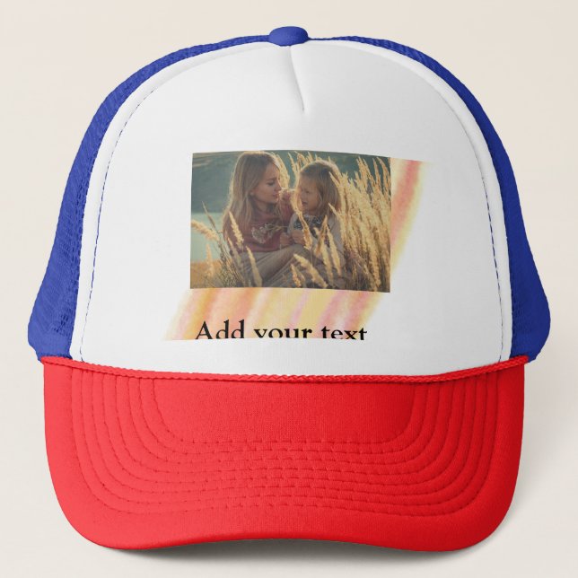custom add your photo christmas personalised water trucker hat (Front)