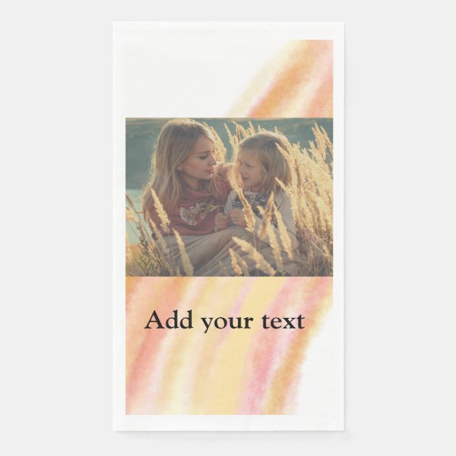 custom add your photo christmas personalized water napkin (Front)