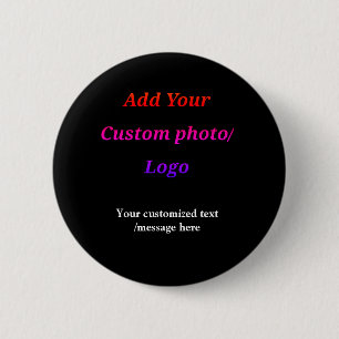 custom add your photo logo your text custom modern 6 cm round badge