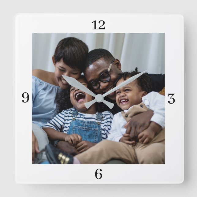 Custom Add Your Photo  Square Wall Clock (Front)