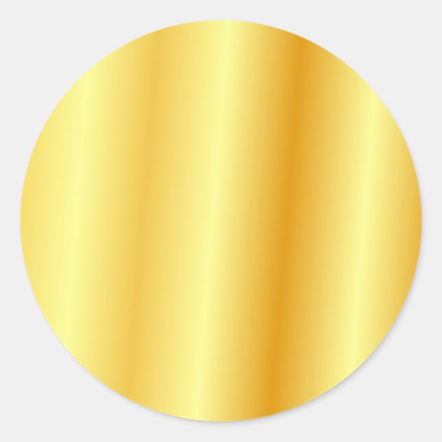 Custom Add Your Text Faux Gold Blank Template Classic Round Sticker (Front)