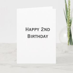 custom add your text happy birthday 2nd simple card