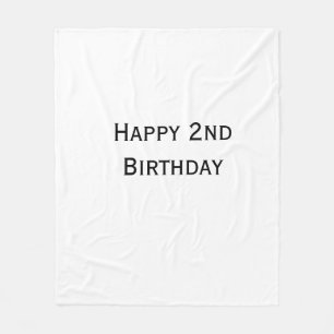 custom add your text happy birthday 2nd simple fleece blanket
