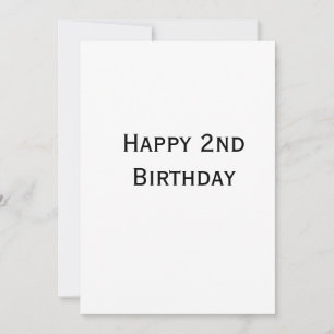 custom add your text happy birthday 2nd simple invitation