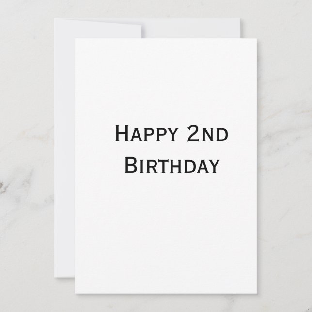 custom add your text happy birthday 2nd simple  invitation (Front)