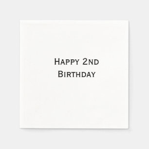 custom add your text happy birthday 2nd simple  napkin