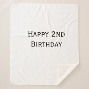 custom add your text happy birthday 2nd simple sherpa blanket