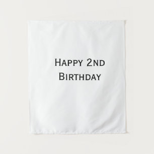 custom add your text happy birthday 2nd simple  tapestry