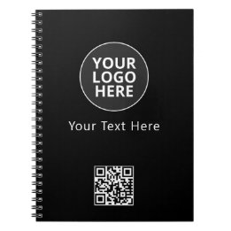 Custom Add Your Text Here Template Black Notebook