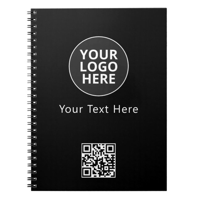 Custom Add Your Text Here Template Black Notebook (Front)