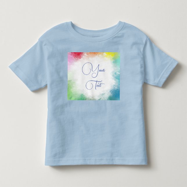 Custom Add Your Text Light Blue Colour Template Toddler T-Shirt (Front)