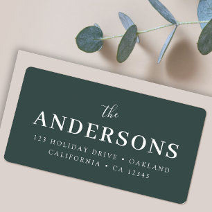 Custom Address Label   Modern Minimal Green