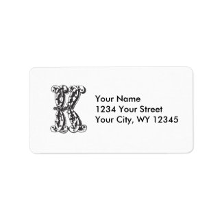 Custom Address Label Monogram Letter K