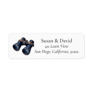 Custom Address Label with Binoculars