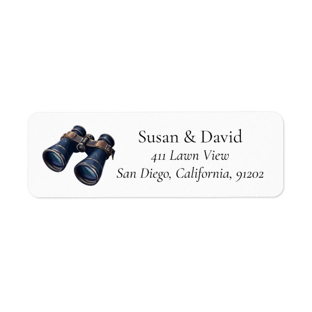 Custom Address Label with Binoculars (Front)