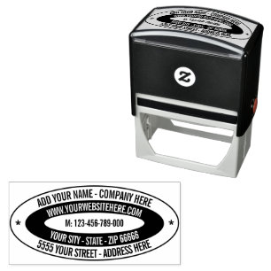 Custom Address Name Website Phone Colours Stamp
