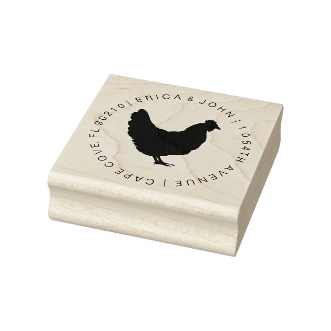 Custom address rubber stamp, Chicken hen Rubber Stamp (Stamp)