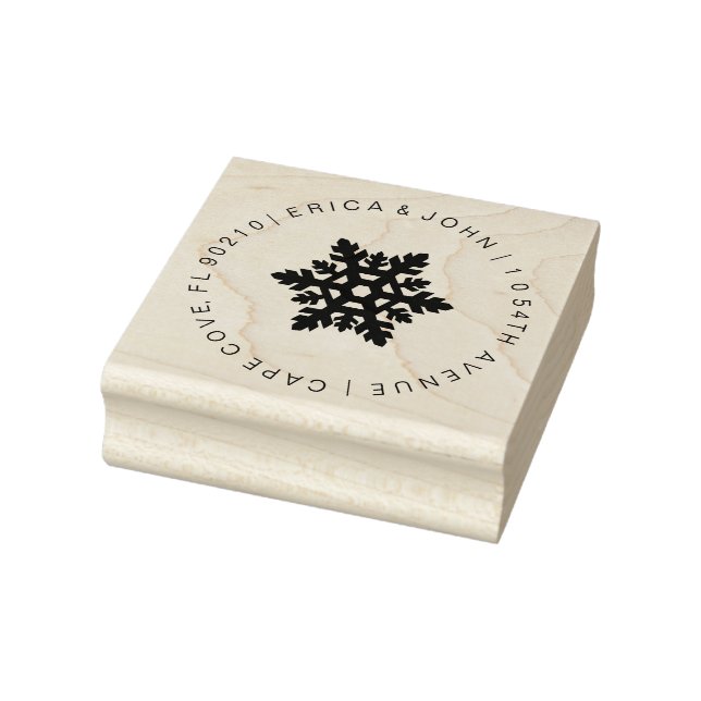 Custom address rubber stamp, snowflake rubber stamp (Stamp)