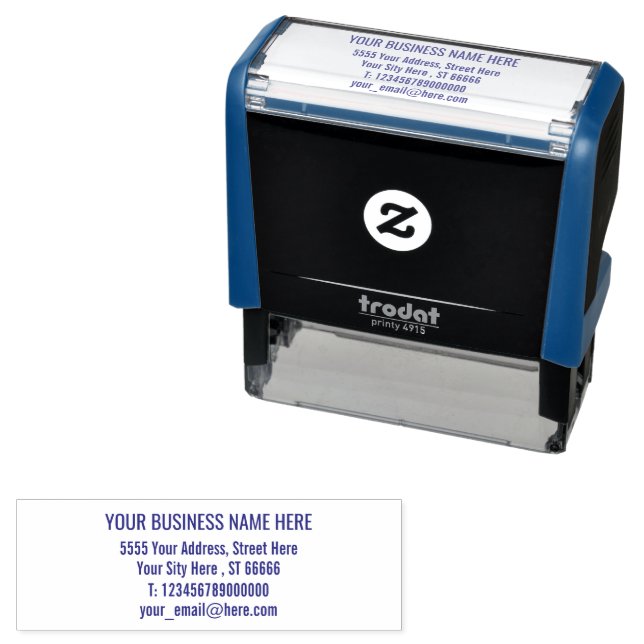 Custom Address Self-inking Stamp with Contact Info (In Situ)