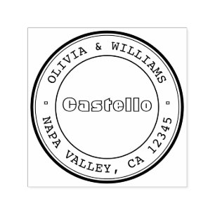 Custom Address Stamp, Wedding Stamp, "Castello" Self-inking Stamp