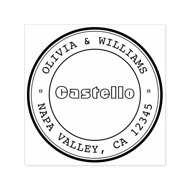 Custom Address Stamp, Wedding Stamp, "Castello" Self-inking Stamp (Design)