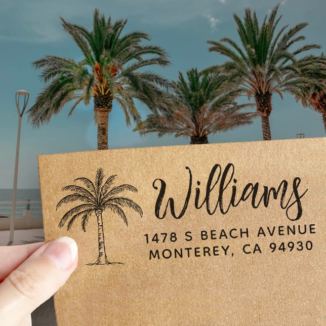 Custom Address Stamp With Palm Tree (Creator Uploaded)