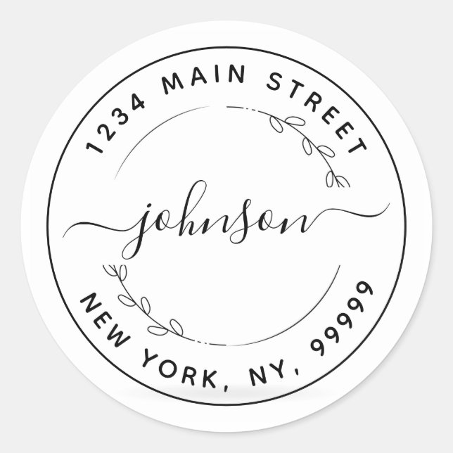 Custom Address Wedding stickers (Front)