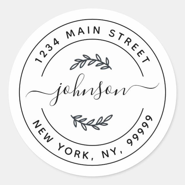 Custom Address Wedding stickers (Front)