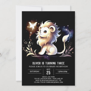 Custom Adorable Lion Birthday Invitation