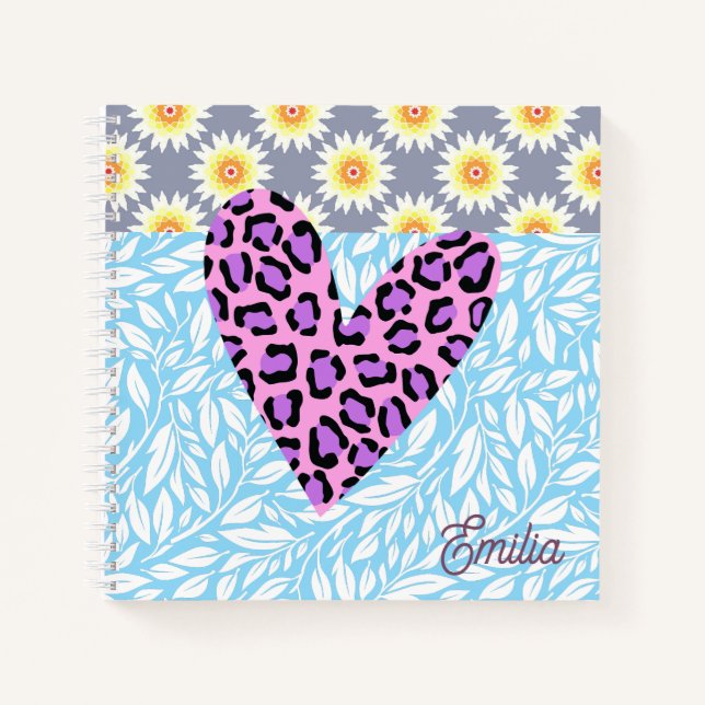 Custom adorable patternscolorful Botanical  Notebook (Front)