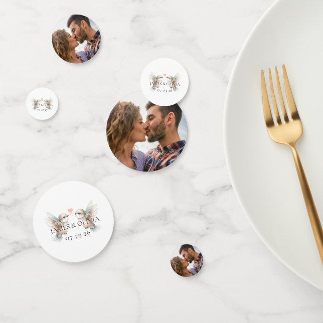 Custom Adorable Wedding Add Photo Table Confetti (Group)