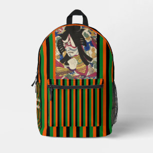 Custom Aesthetic Japanese Vintage Kabuki Stripe Printed Backpack