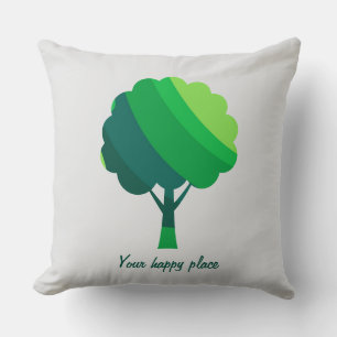 Custom Aesthetic Minimal Green Tree   Cushion