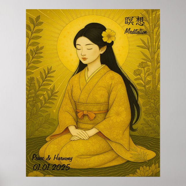 Custom Aesthetic Zen Meditation Mindful Gallery Poster (Front)