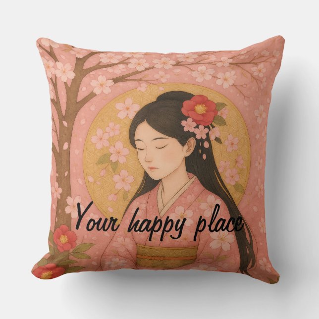 Custom Aesthetic Zen Meditation Mindful Minimalist Cushion (Front)