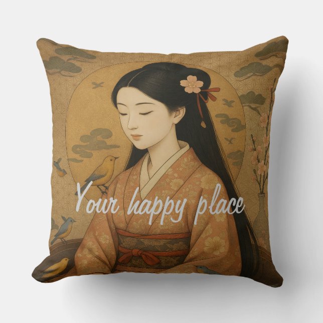 Custom Aesthetic Zen Meditation Mindful Minimalist Cushion (Front)