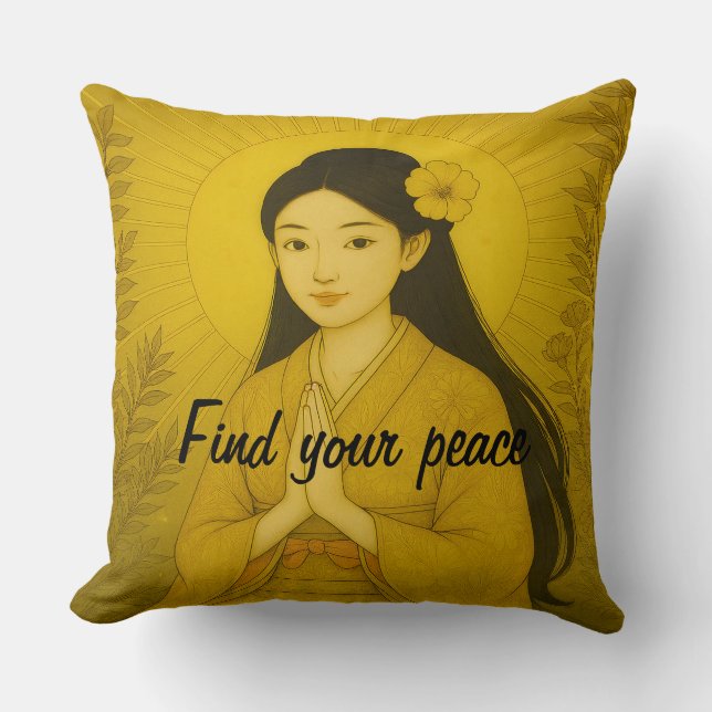 Custom Aesthetic Zen Meditation Mindful Minimalist Cushion (Front)