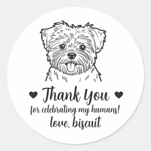 Custom Affenpinscher Dog Wedding Favour Stickers (Front)