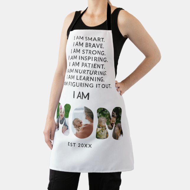 Custom Affirmation  New Mum photo Gift Apron (Insitu)
