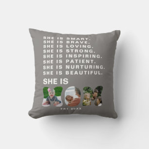 Custom Affirmation New Mum photo Gift Cushion