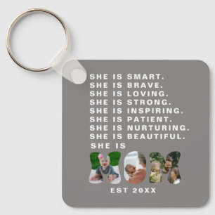 Custom Affirmation New Mum photo Gift Key Ring