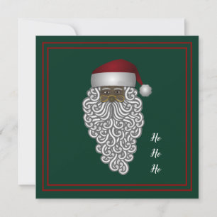 Custom  African American Black Santa Christmas Holiday Card