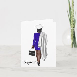 Custom African-American Woman Graduation  Card