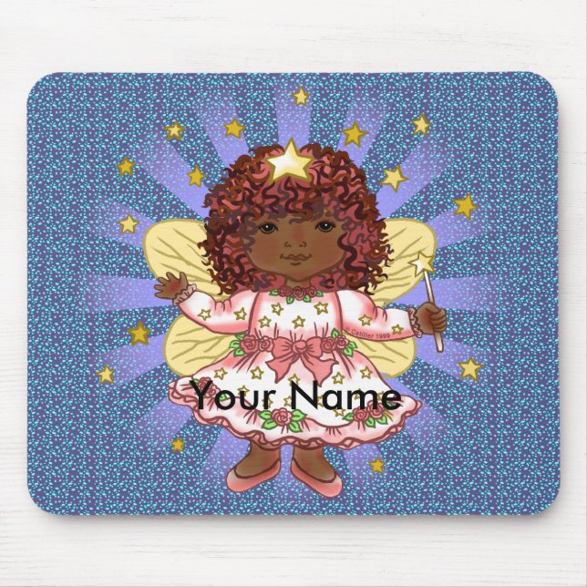 Custom Afro Girl Fairy  Mouse Mat (Front)