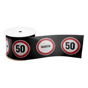 Custom AGE and NAME birthday signs Satin Ribbon