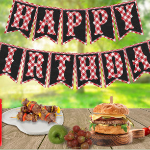 Custom Age Backyard BBQ Birthday Party Decoration Bunting